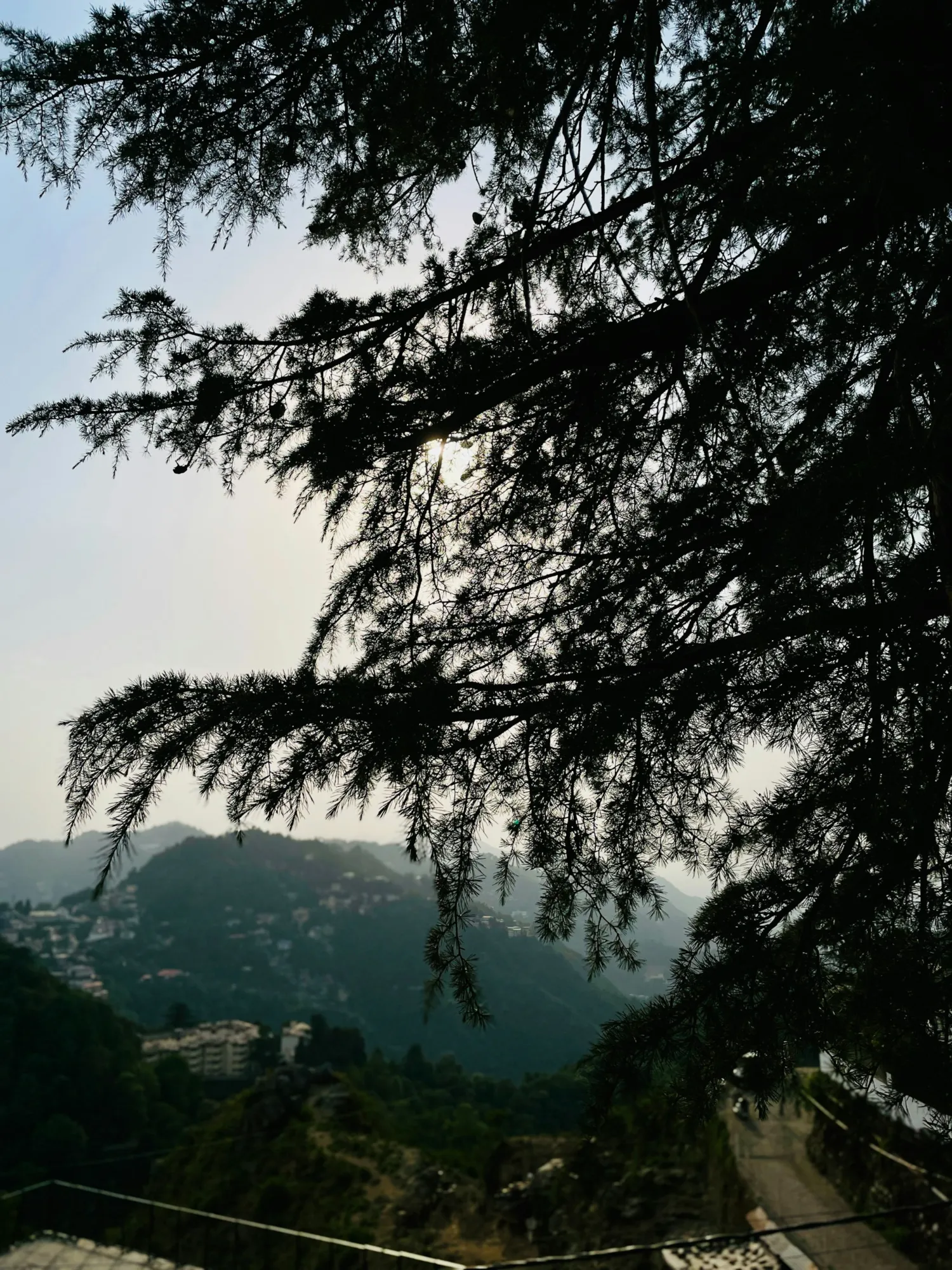 View over forested hills and mountain ridges from Landour, Mussoorie